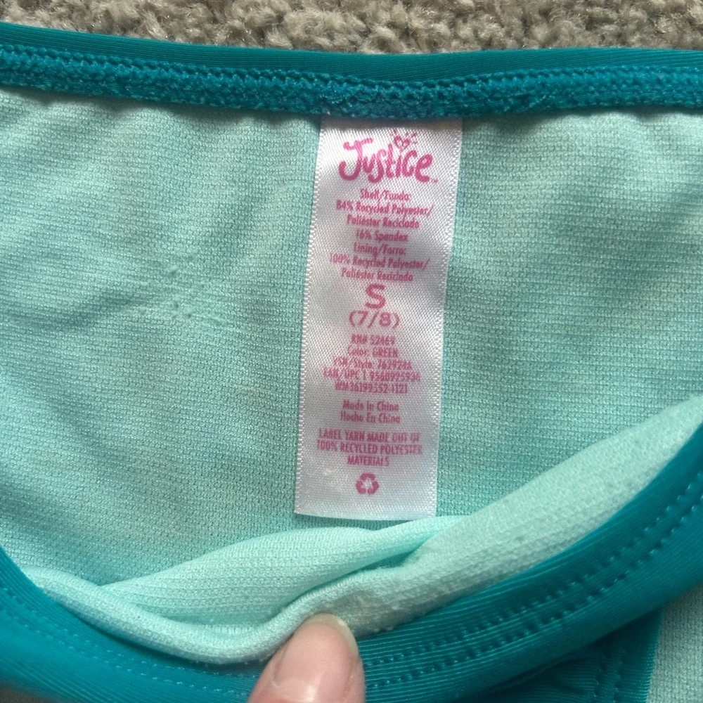 Justice Teal and Pink Floral Kids Bikini